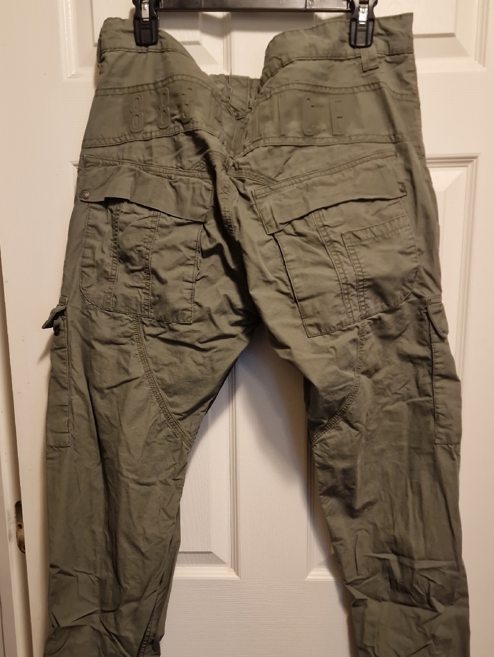 Police Men's Cargo Pants in Olive Green - Picture 4 of 4